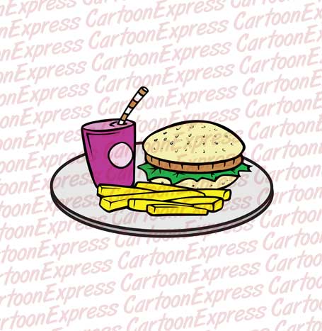 fast food burger fries